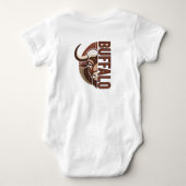 Büffel-Illustration mit Tippfehler-Design Baby Strampler (Rückseite)