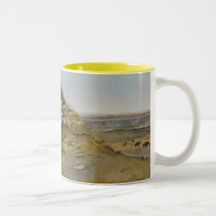 Büffel-Jagd, 1891 (Öl auf Leinwand) Zweifarbige Tasse