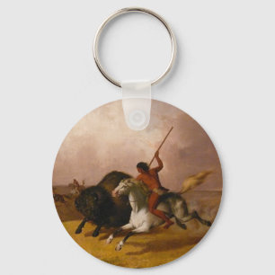 Büffel-Jagd auf den südwestlichen Ebenen - 1845 Schlüsselanhänger