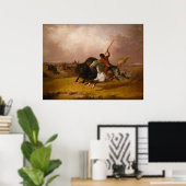 Büffel-Jagd auf den südwestlichen Ebenen Poster (Heimbüro)