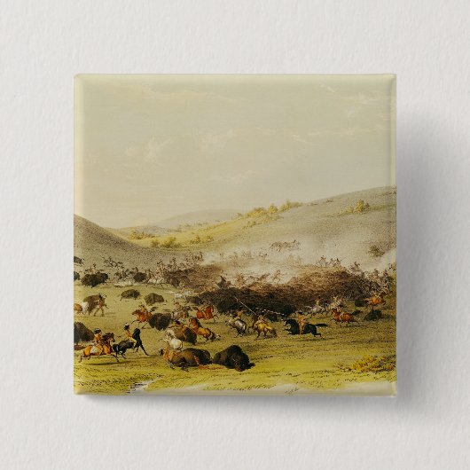 Büffel-Jagd, Einfassung, c.1832 Button (Vorderseite)