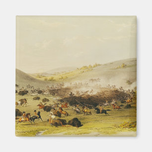 Büffel-Jagd, Einfassung, c.1832 Magnet