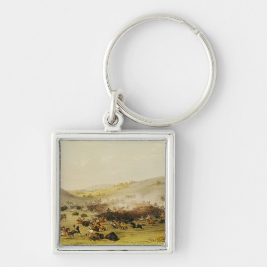 Büffel-Jagd, Einfassung, c.1832 Schlüsselanhänger (Vorne)