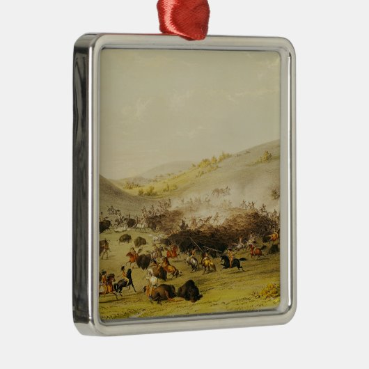 Büffel-Jagd, Einfassung, c.1832 Silbernes Ornament (Rechts)