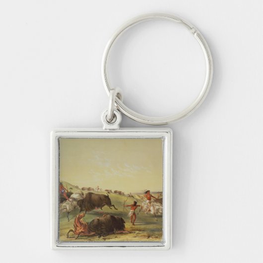 Büffel-Jagd Schlüsselanhänger (Vorne)