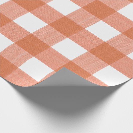 Büffel kariert im Kürbis Geschenkpapier (Ecke)