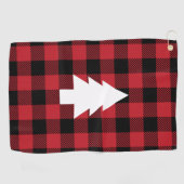 Büffel kariert - Kiefern-Baum Golfhandtuch (Horizontal)