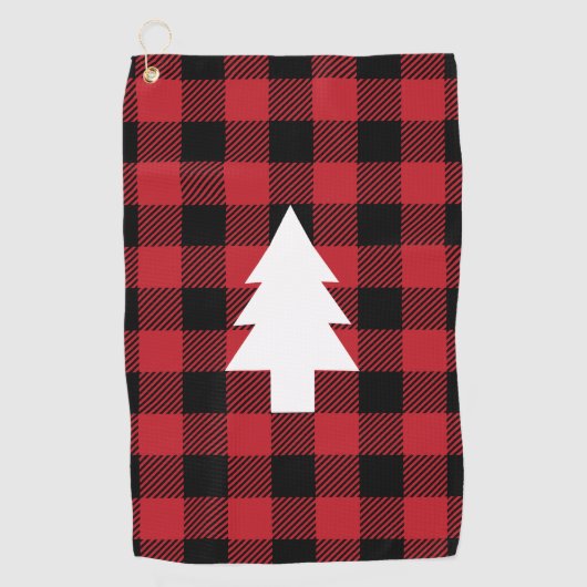 Büffel kariert - Kiefern-Baum Golfhandtuch (Vorderseite)