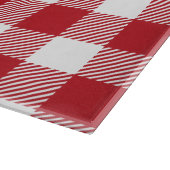 Büffel kariert - Rot und Weiß Schneidebrett (Ecke)