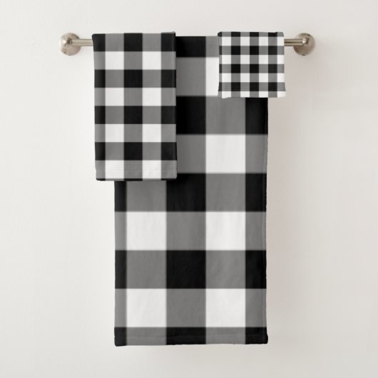 Büffel-Kariert-Schwarz-Weiß-Badetücher Badhandtuch Set (Insitu)