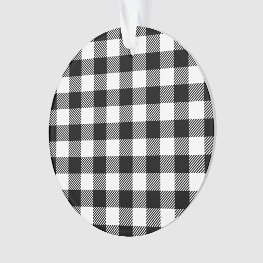 Büffel kariert - Schwarzweiss Ornament (Vorderseite)