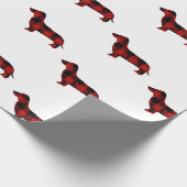 Büffel-karierte Dackel Geschenkpapier (Ecke)