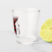 Büffel-karierte Elch-Kopf-Pfeile Schnapsglas (Rechts)