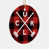 Büffel-karierte kräuselnweihnachtsverzierung keramik ornament (Rechts)