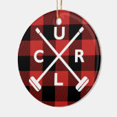 Büffel-karierte kräuselnweihnachtsverzierung keramik ornament (Links)