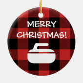 Büffel-karierte kräuselnweihnachtsverzierung keramik ornament (Hinten)