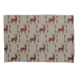 Büffel-karierte Rotwild auf TAN Kissenbezug