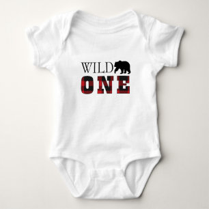 Büffel-karierter Geburtstags-Bodysuit Baby Strampler