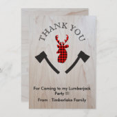 Büffel-karierter Rotwild-Kopf Dankeskarte (Vorne/Hinten)