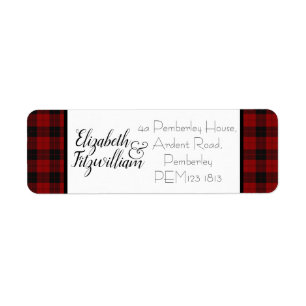 Büffel-karierter Rücksendeadresse-Aufkleber