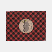 Büffel-karierter schläfriger Bär scherzt Fleecedecke (Vorderseite (Horizontal))