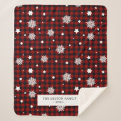 Büffel karierter Schneeflockenmonogramm Sherpadecke (Vorderseite)