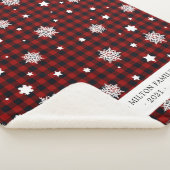 Büffel karierter Schneeflockenmonogramm Sherpadecke (3/4)