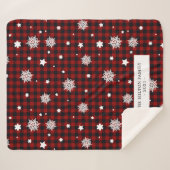 Büffel karierter Schneeflockenmonogramm Sherpadecke (Vorderseite (Horizontal))