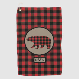 Büffel-kariertes Bärn-Monogramm Golfhandtuch