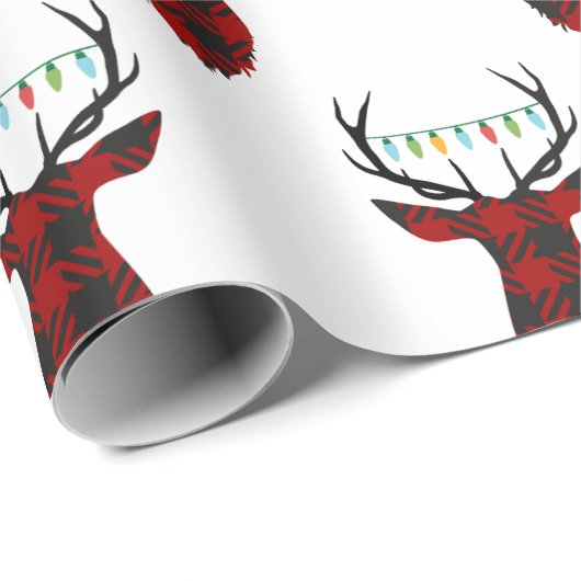 Büffel-kariertes Geschenkpapier (Rolleneckpunkt)