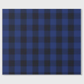 Büffel-kariertes Karo-Schwarz-blaues rustikales Geschenkpapier (Flach)