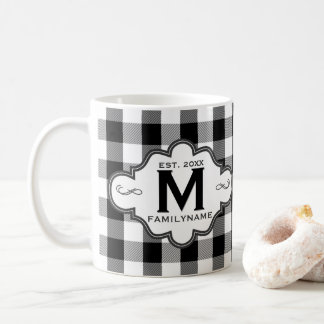 Büffel-kariertes kundenspezifisches Familien-Logo Kaffeetasse