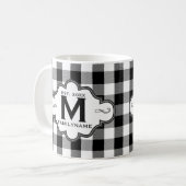 Büffel-kariertes kundenspezifisches Familien-Logo Kaffeetasse (Vorderseite Links)