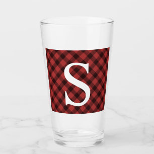 Büffel-kariertes Monogramm-Glas Tumber Glas