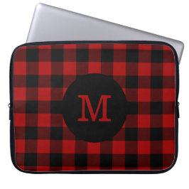 Büffel-kariertes Monogramm Laptopschutzhülle