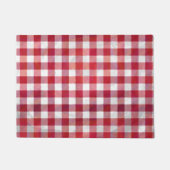Büffel-kariertes Rotes und weiß Fußmatte (Vorderseite)