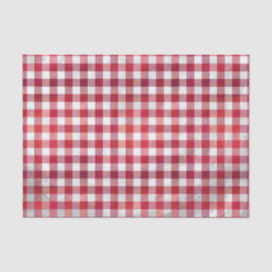 Büffel-kariertes Rotes und weiß Seidenpapier