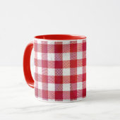 Büffel-kariertes Rotes und weiß Tasse (Vorderseite Links)