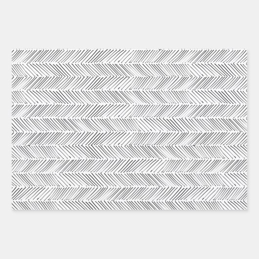 Büffel, Kariertes, Schwarz-weißes Musterpapier Geschenkpapier Set (Vorderseite 2)