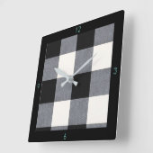 Büffel-Karo1 Quadratische Wanduhr (Winkel)