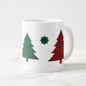 Büffel-Karo-Bäume Jumbo-Tasse (Vorderseite Rechts)