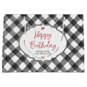 Büffel-Karo-kariertes schwarzes u. weißes alles Große Geschenktüte (Vorderseite)