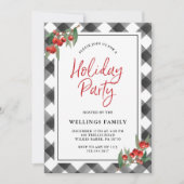 Büffel-Karo-kariertes schwarzes u. weißes Einladung (Vorderseite)