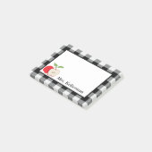 Büffel-Karo-Lehrer-Name 4 x 3 Apples Post-it Klebezettel (angewinkelt)