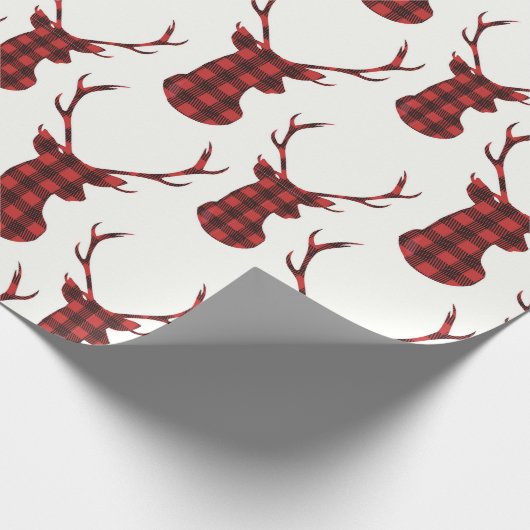 Büffel-Karo-Rentier Geschenkpapier (Ecke)