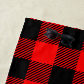 Büffel-Karo rot und schwarze Holzfäller-Art Strandtuch (Beispiel)