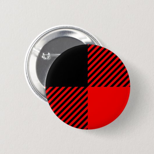 Büffel-Karo-roter und schwarzer Button (Vorne & Hinten)
