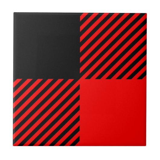 Büffel-Karo-roter und schwarzer Fliese (Vorderseite)
