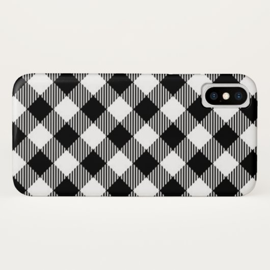 Büffel-Karo, schwarz-weiß Case-Mate iPhone Hülle (Rückseite (Horizontal))