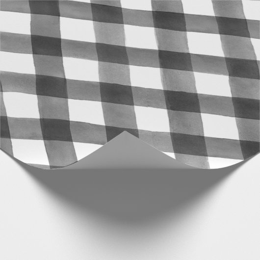 Büffel-Karo-schwarzes u. weißes kariertes Geschenk Geschenkpapier (Ecke)